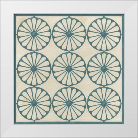 Floral Trellis V White Modern Wood Framed Art Print by Vess, June Erica