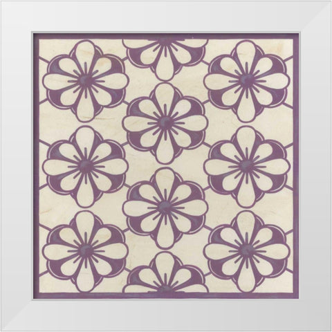 Floral Trellis VI White Modern Wood Framed Art Print by Vess, June Erica