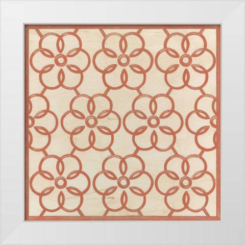 Floral Trellis VIII White Modern Wood Framed Art Print by Vess, June Erica