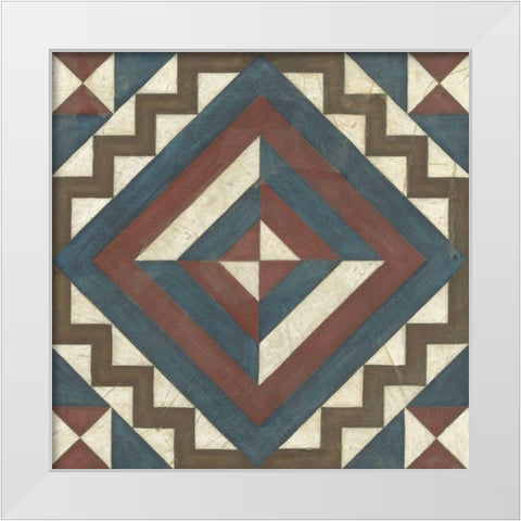 Quilt Motif I White Modern Wood Framed Art Print by Vess, June Erica