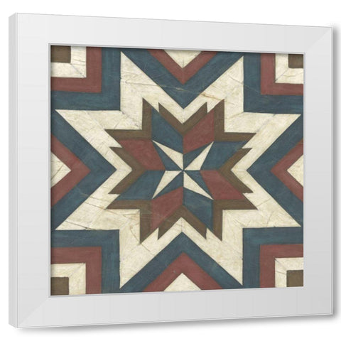 Quilt Motif III White Modern Wood Framed Art Print by Vess, June Erica