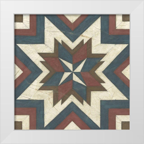 Quilt Motif III White Modern Wood Framed Art Print by Vess, June Erica