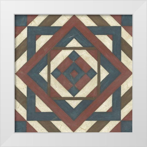Quilt Motif IV White Modern Wood Framed Art Print by Vess, June Erica