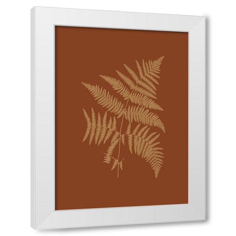 Sepia Ferns on Brick (WG) III White Modern Wood Framed Art Print by Vision Studio