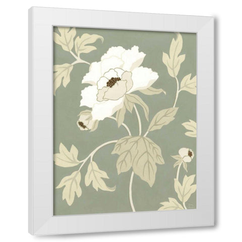 Small Peony Elegance I White Modern Wood Framed Art Print by Slocum, Nancy