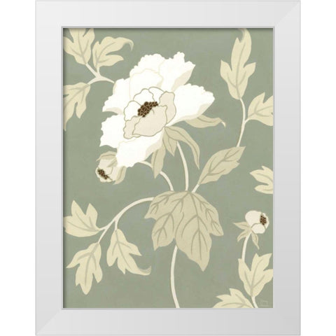Small Peony Elegance I White Modern Wood Framed Art Print by Slocum, Nancy