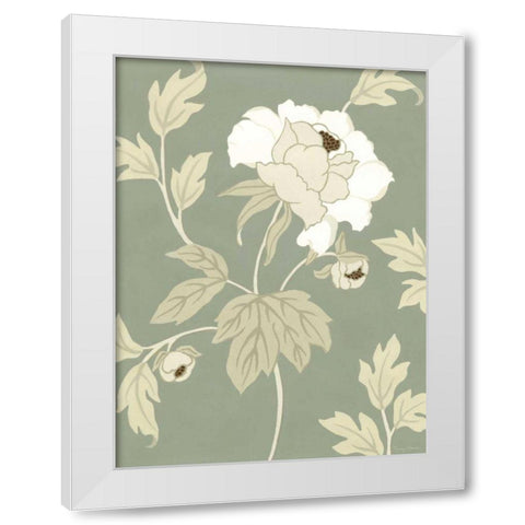 Small Peony Elegance II White Modern Wood Framed Art Print by Slocum, Nancy