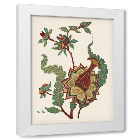 Small Jacobean Floral I White Modern Wood Framed Art Print by Vision Studio