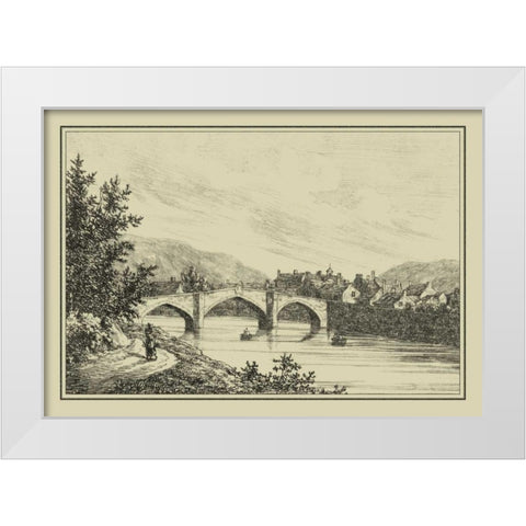 Idyllic Bridge I White Modern Wood Framed Art Print by Wood, I.G.