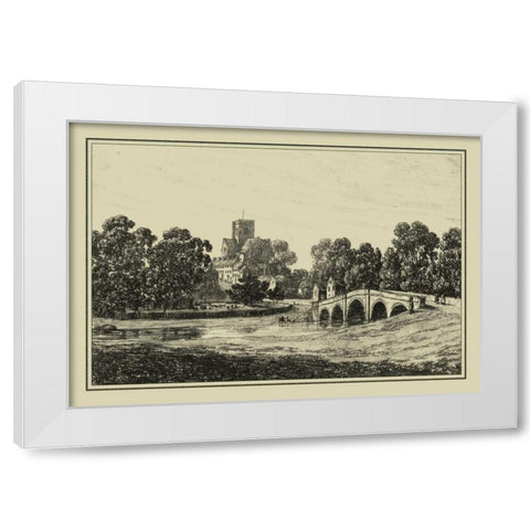 Idyllic Bridge II White Modern Wood Framed Art Print by Wood, I.G.