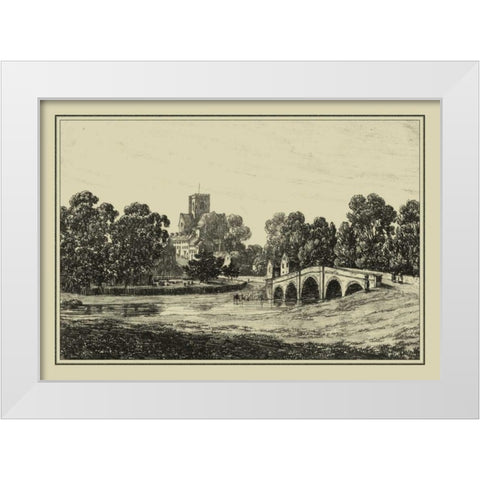 Idyllic Bridge II White Modern Wood Framed Art Print by Wood, I.G.
