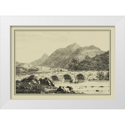 Idyllic Bridge III White Modern Wood Framed Art Print by Wood, I.G.