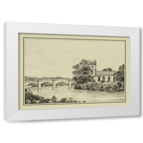 Idyllic Bridge IV White Modern Wood Framed Art Print by Wood, I.G.