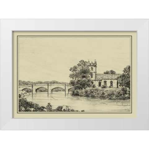 Idyllic Bridge IV White Modern Wood Framed Art Print by Wood, I.G.