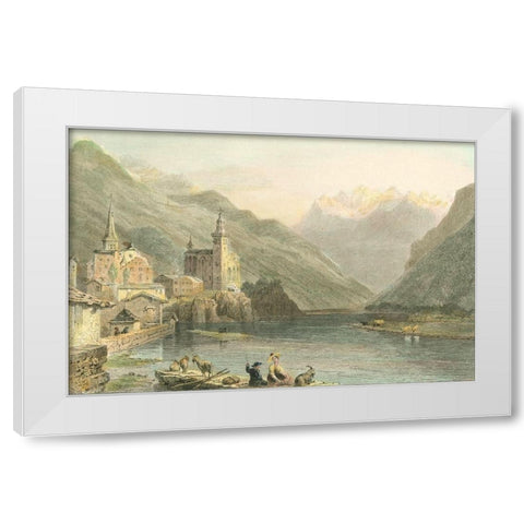 Pastoral Riverscape I White Modern Wood Framed Art Print by Bartlett, William H.