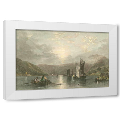 Pastoral Riverscape II White Modern Wood Framed Art Print by Bartlett, William H.
