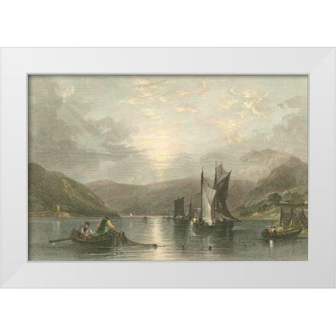 Pastoral Riverscape II White Modern Wood Framed Art Print by Bartlett, William H.