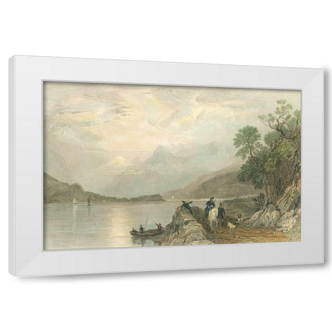 Pastoral Riverscape III White Modern Wood Framed Art Print by Bartlett, William H.
