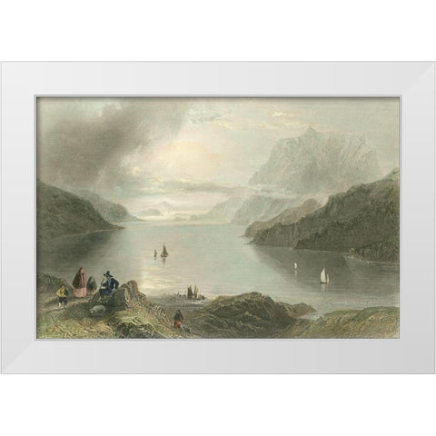 Pastoral Riverscape IV White Modern Wood Framed Art Print by Bartlett, William H.