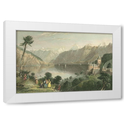 Pastoral Riverscape V White Modern Wood Framed Art Print by Bartlett, William H.