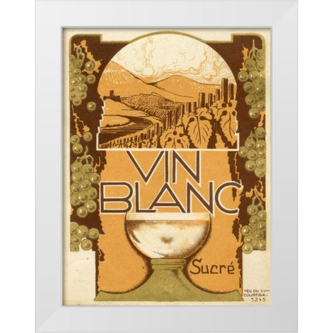 Vin Blanc White Modern Wood Framed Art Print by Unknown