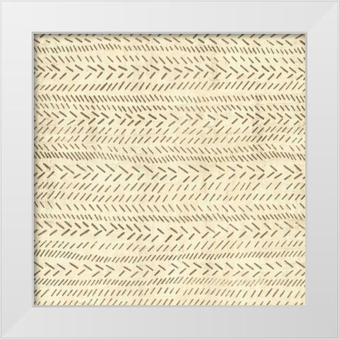 Ethnic Motif V White Modern Wood Framed Art Print by Vision Studio