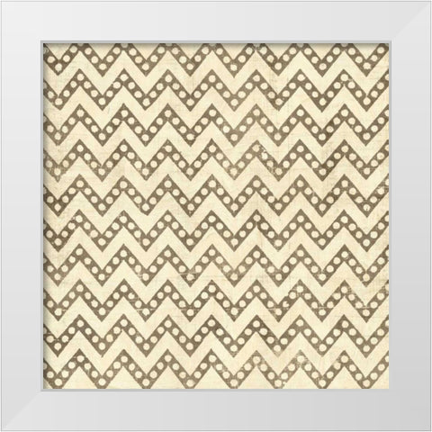 Ethnic Motif IX White Modern Wood Framed Art Print by Vision Studio