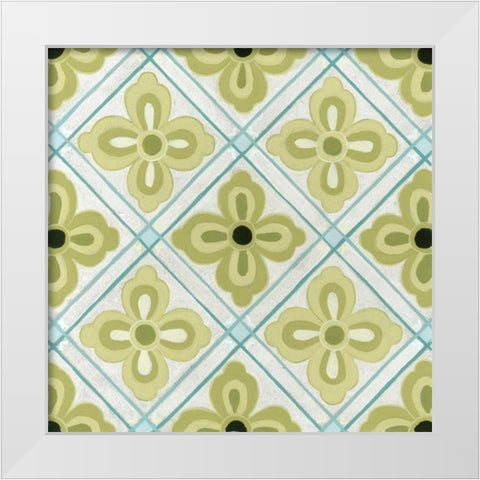 Cottage Patterns I White Modern Wood Framed Art Print by Vess, June Erica