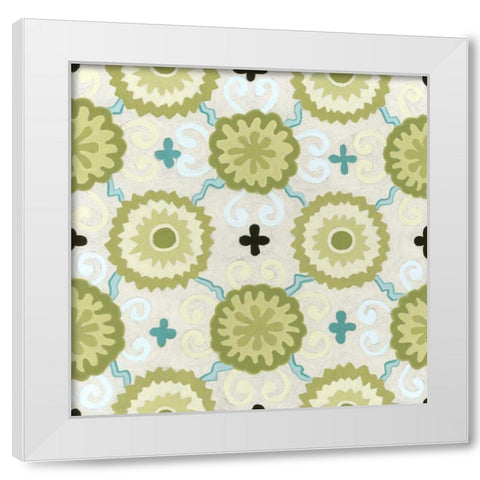 Cottage Patterns III White Modern Wood Framed Art Print by Vess, June Erica