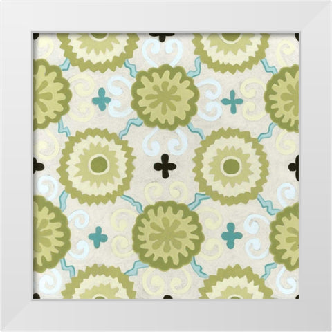 Cottage Patterns III White Modern Wood Framed Art Print by Vess, June Erica