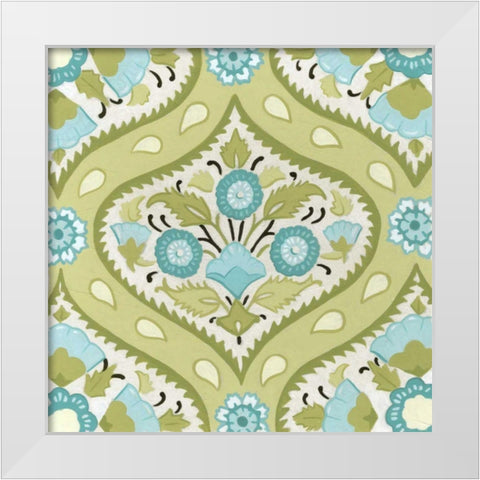 Cottage Patterns V White Modern Wood Framed Art Print by Vess, June Erica