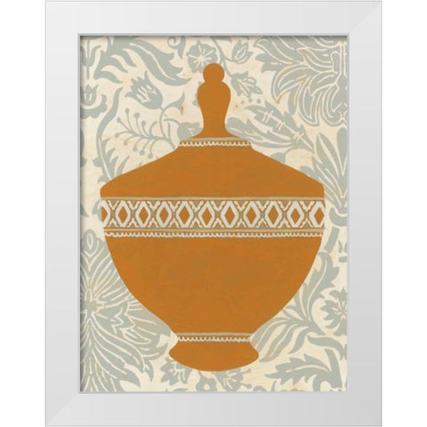 Pottery Patterns I White Modern Wood Framed Art Print by Vess, June Erica