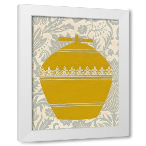 Pottery Patterns II White Modern Wood Framed Art Print by Vess, June Erica