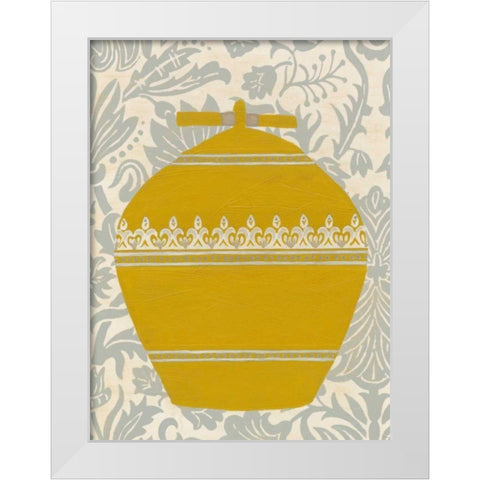 Pottery Patterns II White Modern Wood Framed Art Print by Vess, June Erica