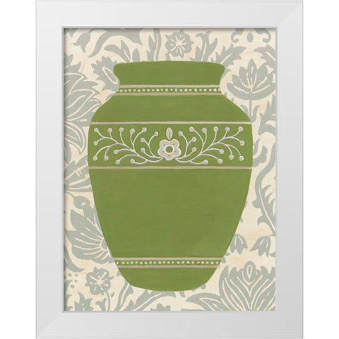 Pottery Patterns III White Modern Wood Framed Art Print by Vess, June Erica