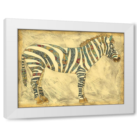 Royal Zebra White Modern Wood Framed Art Print by Zarris, Chariklia