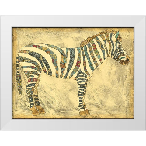 Royal Zebra White Modern Wood Framed Art Print by Zarris, Chariklia