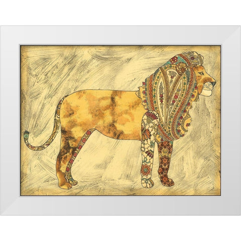 Royal Lion White Modern Wood Framed Art Print by Zarris, Chariklia