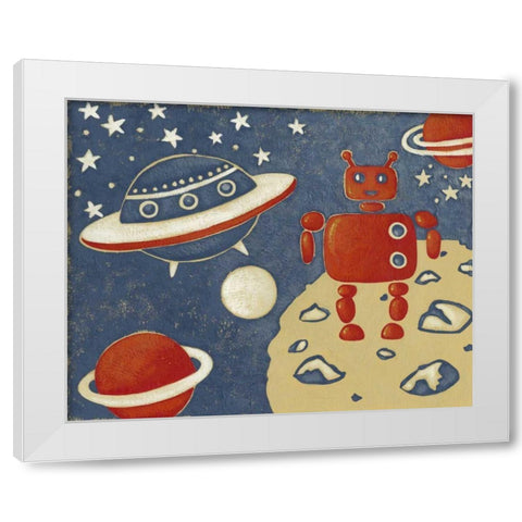 Space Explorer II White Modern Wood Framed Art Print by Zarris, Chariklia