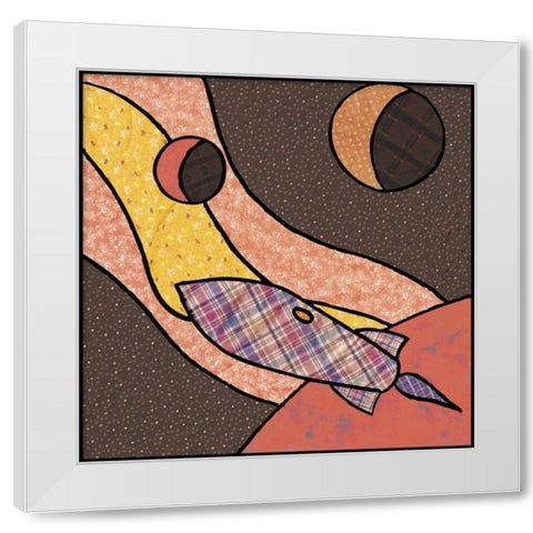 Patchwork Planets II White Modern Wood Framed Art Print by Swinford, Charles