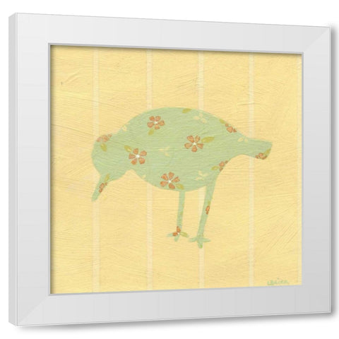 Cottage Cuties III White Modern Wood Framed Art Print by Vess, June Erica