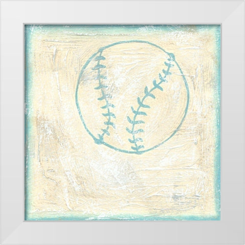 Baseball Rules White Modern Wood Framed Art Print by Zarris, Chariklia