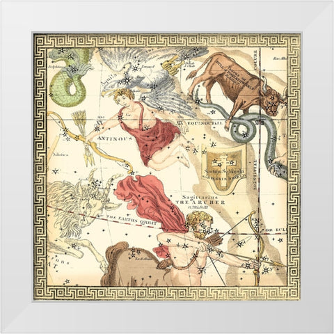 Zodiac Chart II White Modern Wood Framed Art Print by Vision Studio