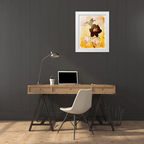 Brocade Garden II White Modern Wood Framed Art Print by Burghardt, James