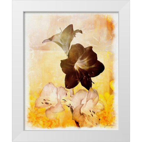 Brocade Garden II White Modern Wood Framed Art Print by Burghardt, James