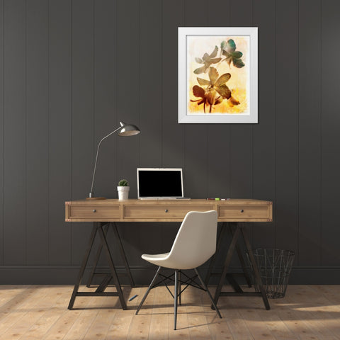 Brocade Garden III White Modern Wood Framed Art Print by Burghardt, James