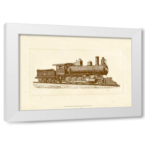Train Engine II White Modern Wood Framed Art Print by Unknown
