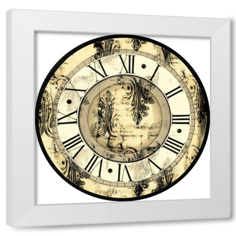 Small Aged Elegance Clock White Modern Wood Framed Art Print by Vision Studio