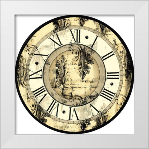 Small Aged Elegance Clock White Modern Wood Framed Art Print by Vision Studio