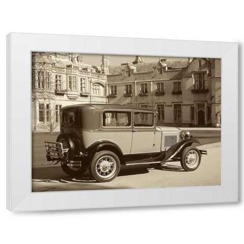 Vintage Cars I White Modern Wood Framed Art Print by Vision Studio